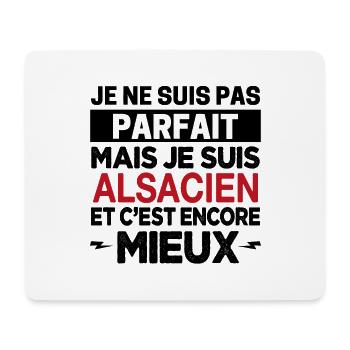 Je ne suis pas parfait mais Alsacien Alsace Cadeau - Tapis de souris (format paysage) - blanc - Devant