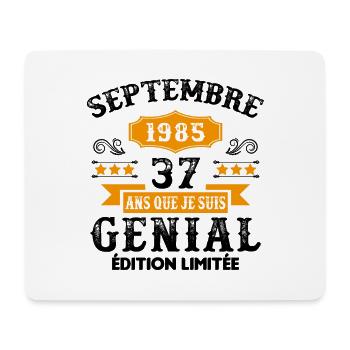 37 Ans Anniversaire Vintage Né(e) Septembre 1985 - Tapis de souris (format paysage) - blanc - Devant