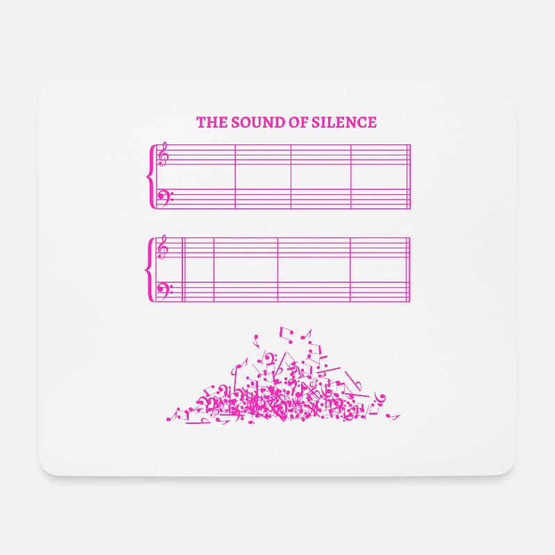 Sound Of Silence Notenblatt ohne Noten - Mousepad (Querformat) - Weiß