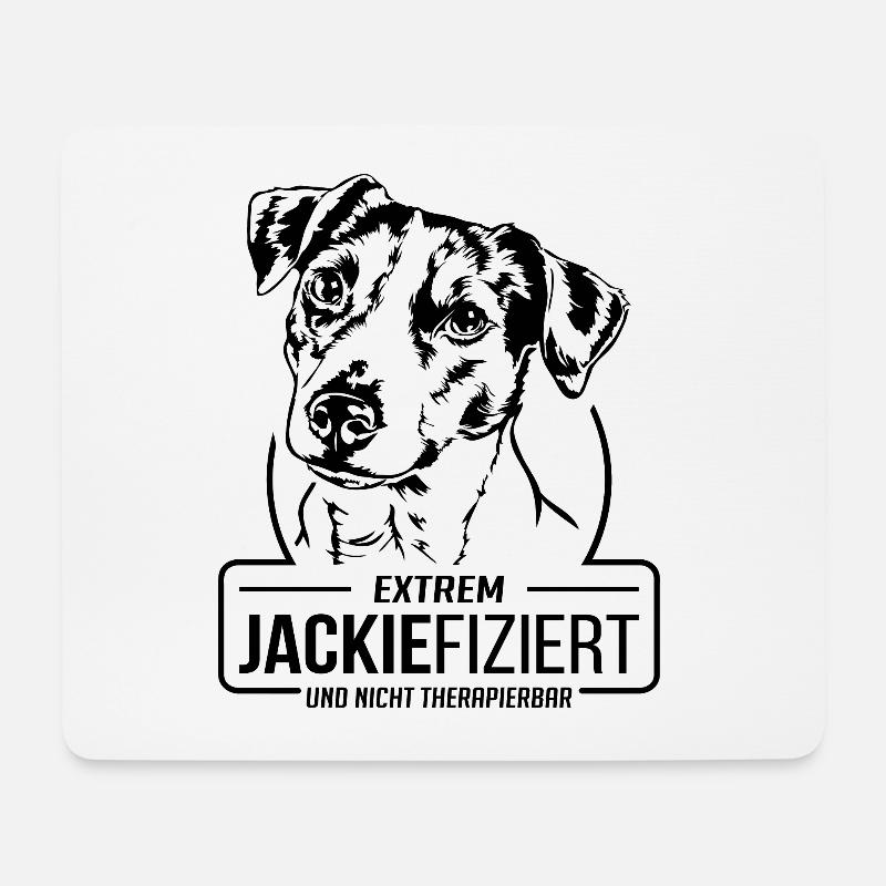 JACKIEFIZIERT Jack Russell Terrier Hunde Wilsigns - Mousepad (Querformat) - Weiß