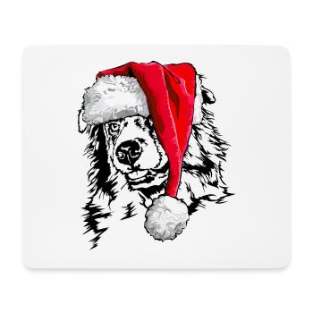 Santa AUSTRALIAN SHEPHERD Noël Wilsigns - Tapis de souris (format paysage) - blanc - Devant