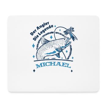 Der Angler die Legende Michael - Mousepad (Querformat) - Weiß - Vorne