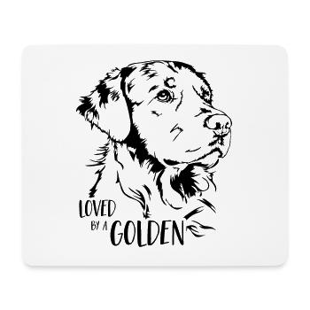 Loved by a Golden Retriever dog saying Wilsigns - Mouse Pad (horizontal) - white - Front