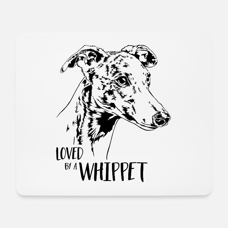 Loved by a Whippet Hundespruch Hunde Wilsigns - Mousepad (Querformat) - Weiß