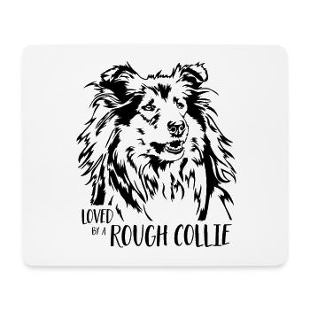 Loved by a Rough Collie Hunde Hund Wilsigns - Mousepad (Querformat) - Weiß - Vorne