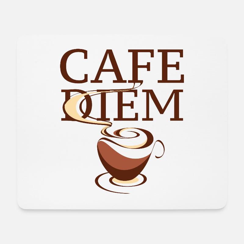 Café Diem - Mousepad (Querformat) - Weiß