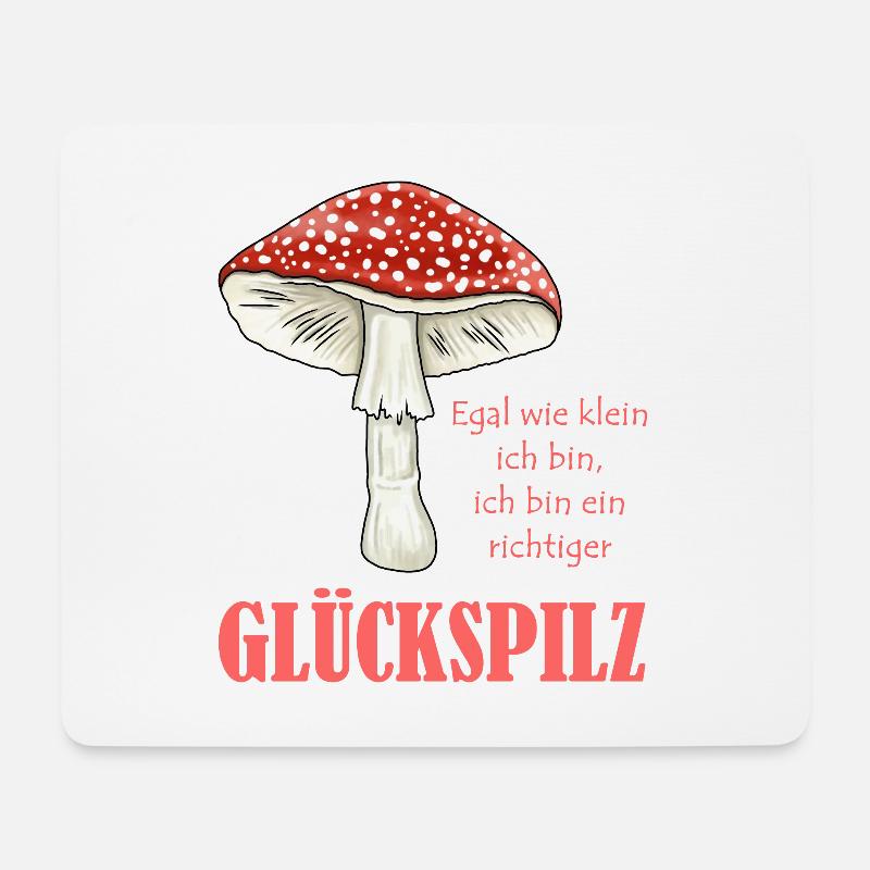 Fliegenpilz Pilz Glückspilz Illustration Motiv - Mousepad (Querformat) - Weiß