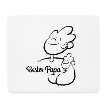 Bester Papa und Sohn Illustration - Mousepad (Querformat) - Weiß - Vorne