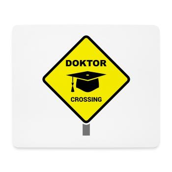 Doktor Schild mit Doktorhut Geschenk Doktorarbeit - Mousepad (Querformat) - Weiß - Vorne