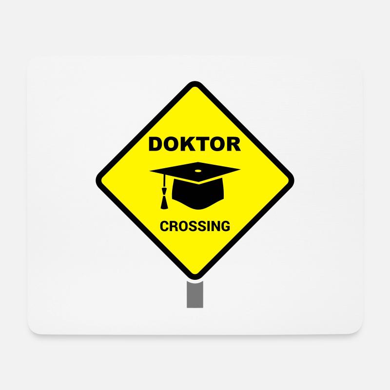 Doktor Schild mit Doktorhut Geschenk Doktorarbeit - Mousepad (Querformat) - Weiß