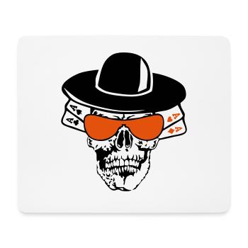 Todeskopf Poker carre as - Mousepad (Querformat) - Weiß - Vorne