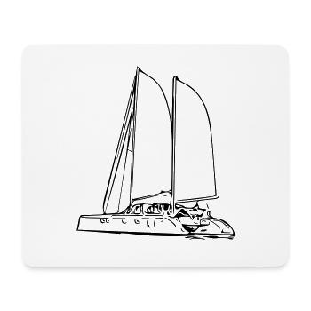 Segel Yacht - Mousepad (Querformat) - Weiß - Vorne