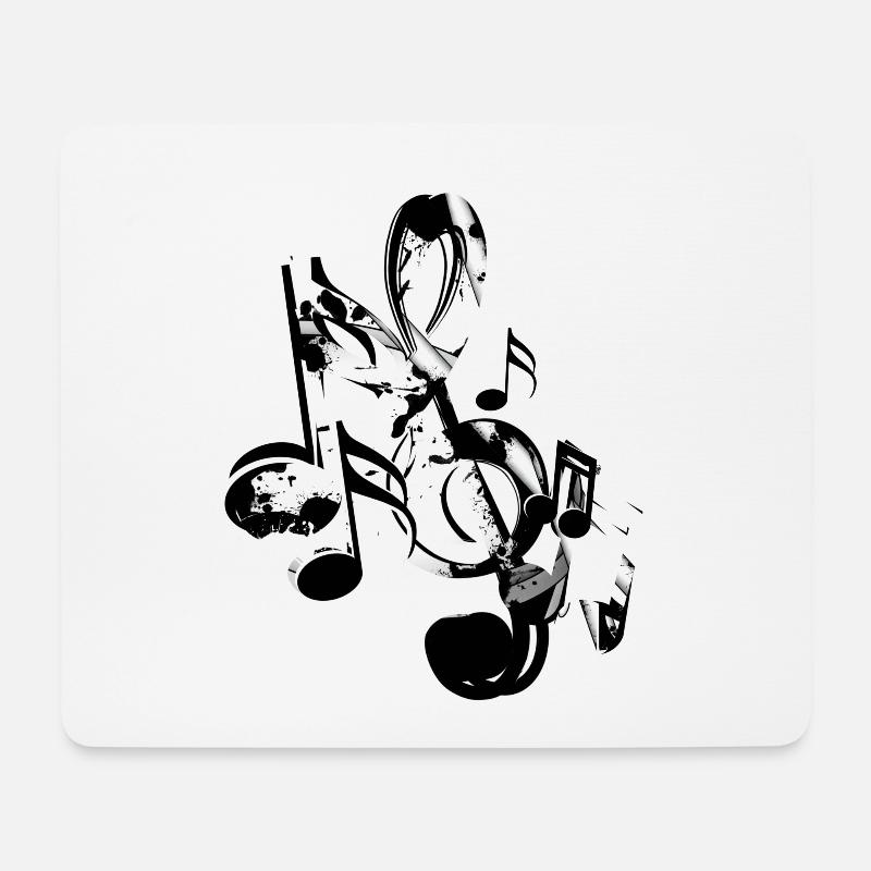 Notenschlüssel Noten - Mousepad (Querformat) - Weiß