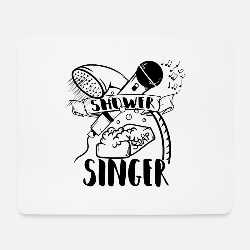Chanteur de douche chanter sous la douche - Tapis de souris (format paysage) - blanc