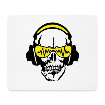 egaliseur casques dj crane tete mort 5 - Tapis de souris (format paysage) - blanc - Devant