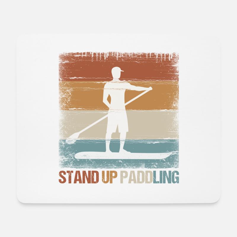 SUP Wassersport Stand up Paddling Sport Geschenk - Mousepad (Querformat) - Weiß
