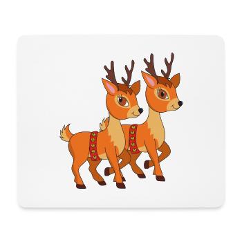 Christmas Cute reindeer Xmas Christmas - Mouse Pad (horizontal) - white - Front