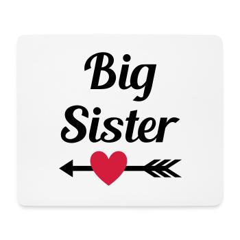 Big sister (Pfeil, Herz) - Mousepad (Querformat) - Weiß - Vorne