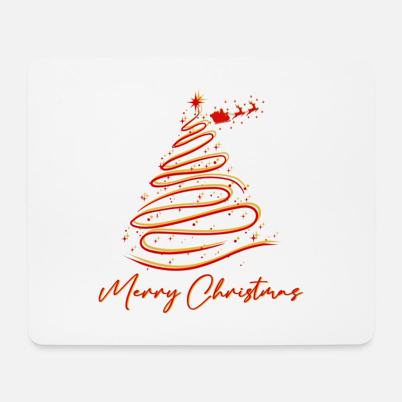 Frohe Weihnachten Rentier Tannenbaum - Mousepad (Querformat) - Weiß