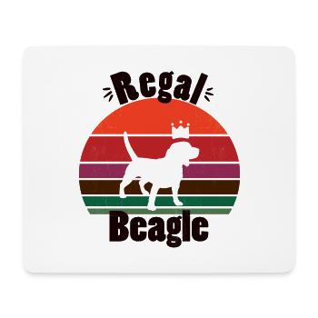 Regal Beagle with Retro Sunset - Mouse Pad (horizontal) - white - Front