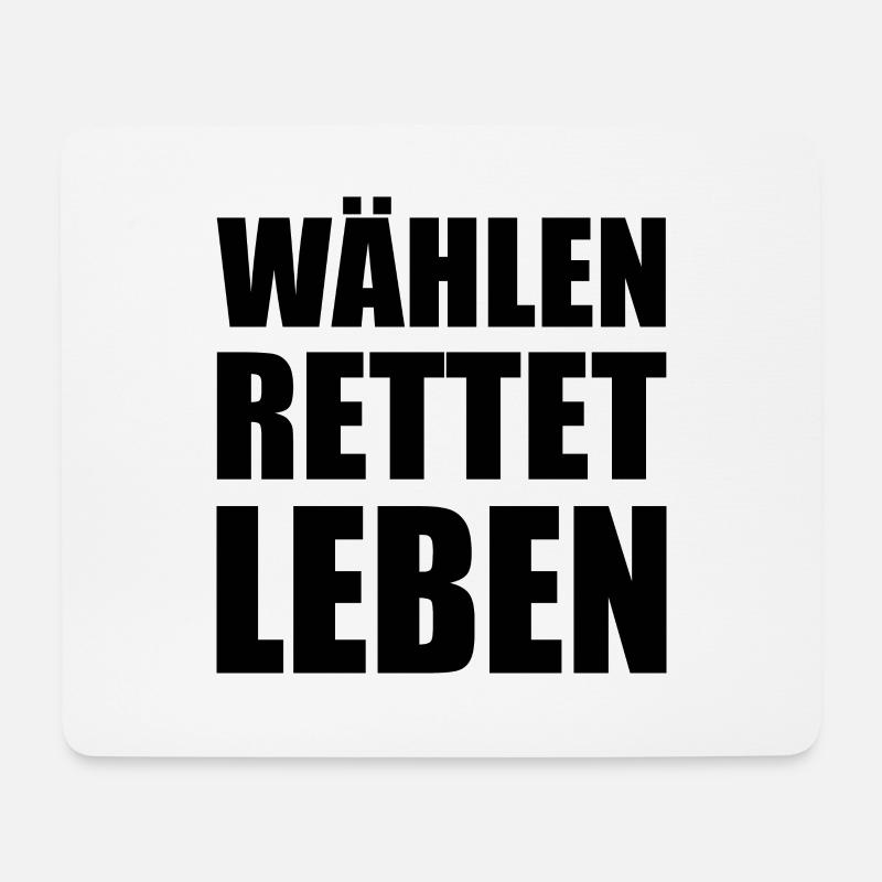 wählen rettet leben - Mousepad (Querformat) - Weiß