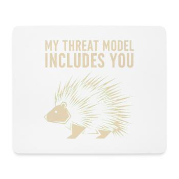 Mon modèle de menace t’inclut – Porc-épic - Tapis de souris (format paysage) - blanc - Devant