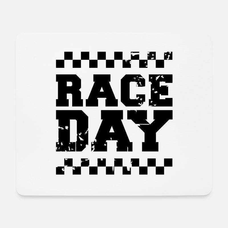 race day Zielflagge Autorennen Formel Racing icon - Mousepad (Querformat) - Weiß