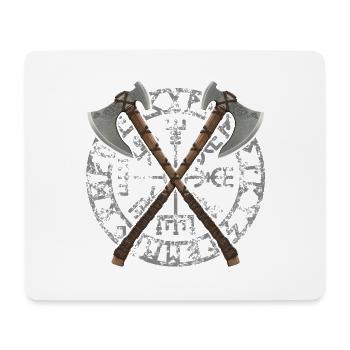 Haches Viking (gris) - Tapis de souris (format paysage) - blanc - Devant