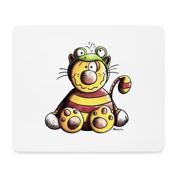 Katze im Froschkostüm - Mousepad (Querformat) - Weiß - Vorne