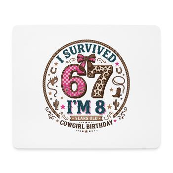 Birthday 8 Year Old Girl Western Cowboy Gift - Mouse Pad (horizontal) - white - Front