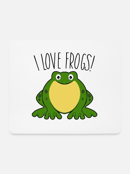 I love Frogs - Mousepad (Querformat) - Weiß