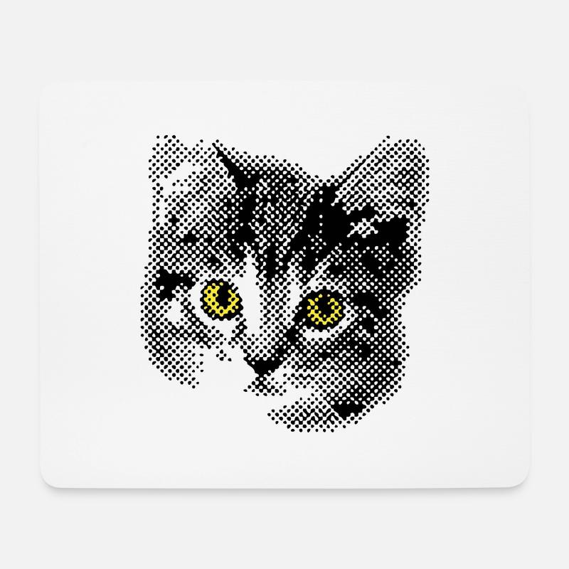 Katzenbaby mit gelben Augen - Mousepad (Querformat) - Weiß