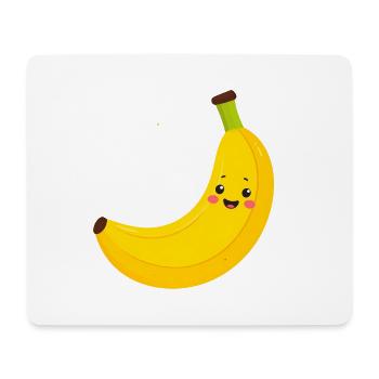 Yellow Kawaii Banana – Sweet Fruit Illustration Art - Mouse Pad (horizontal) - white - Front