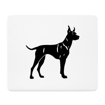 Chien Doberman - Tapis de souris (format paysage) - blanc - Devant