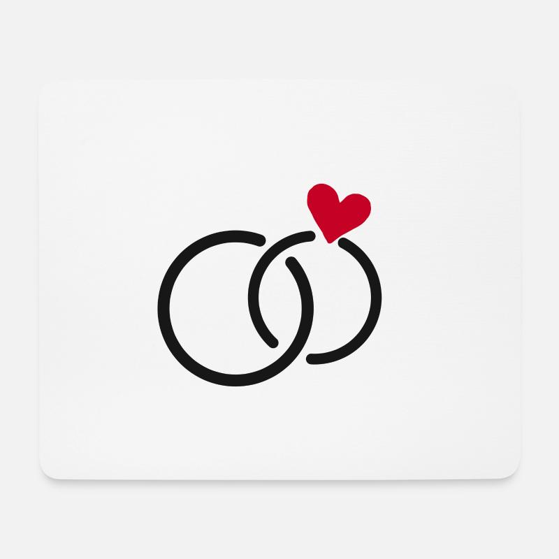 Heirat Verlobung Hochzeit Ehering Paare Herz Ring - Mousepad (Querformat) - Weiß