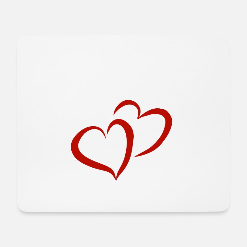 Herzen Valentinstag Hochzeit Herz Love Paar Liebe - Mousepad (Querformat) - Weiß