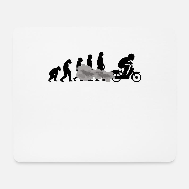 Mofa Mofaroller EVOLUTION Moped Mofafahrer Mofa - Mousepad (Querformat) - Weiß