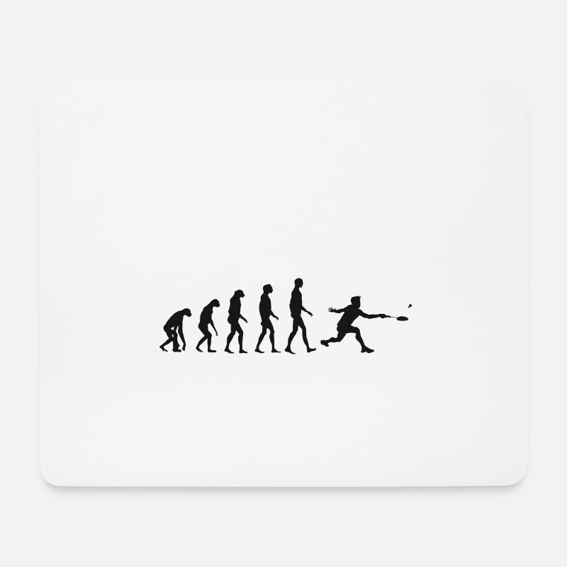 Federball Evolution Badminton Entwicklung Geschenk - Mousepad (Querformat) - Weiß