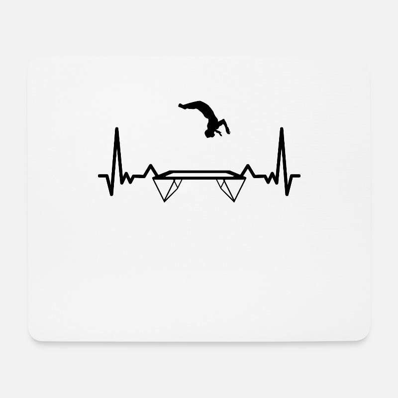 Trampolin Fitness Workout HERZSCHLAG TRAMPOLIN - Mousepad (Querformat) - Weiß