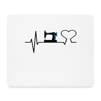 Sewing gift seamstress sewing machine heartbeat - Mouse Pad (horizontal) - white - Front