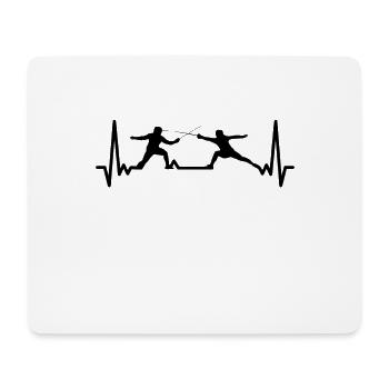 Fencing Cardiogram Gift for Fencer Game - Mouse Pad (horizontal) - white - Front