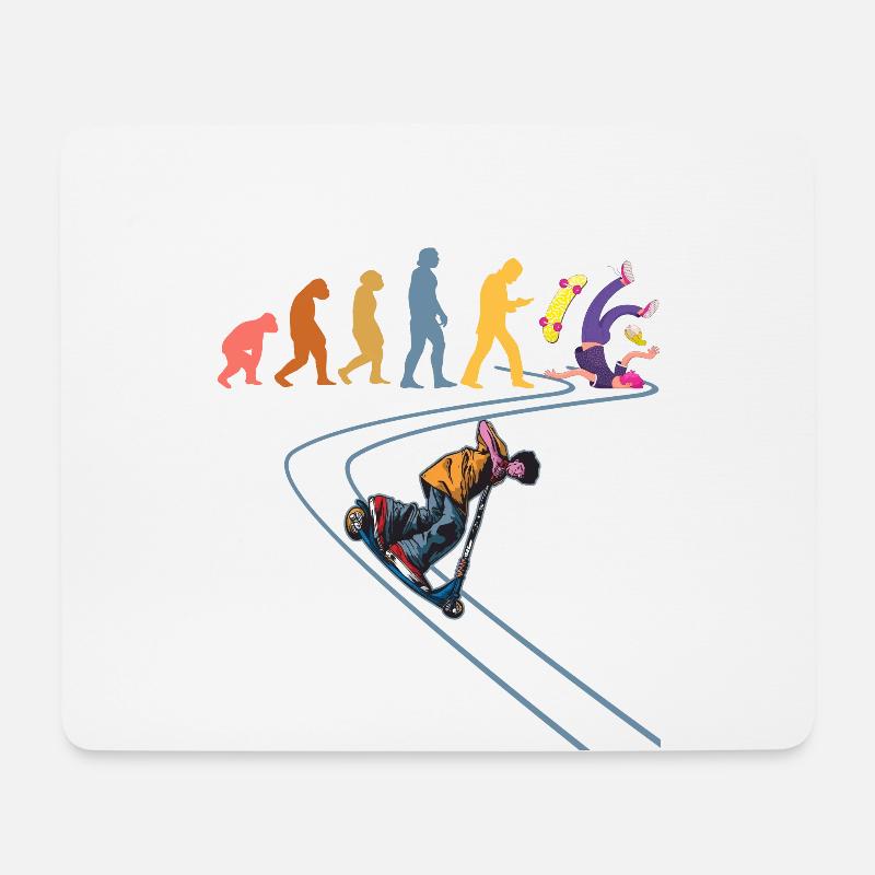 Tretroller Stuntscooter Rollen Stunt-Roller - Mousepad (Querformat) - Weiß