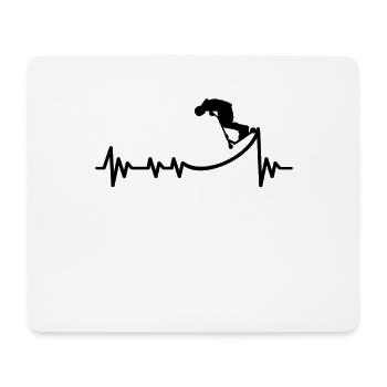 Pedal Scooter Stuntscooter Heartbeat Stunt Roller - Mouse Pad (horizontal) - white - Front