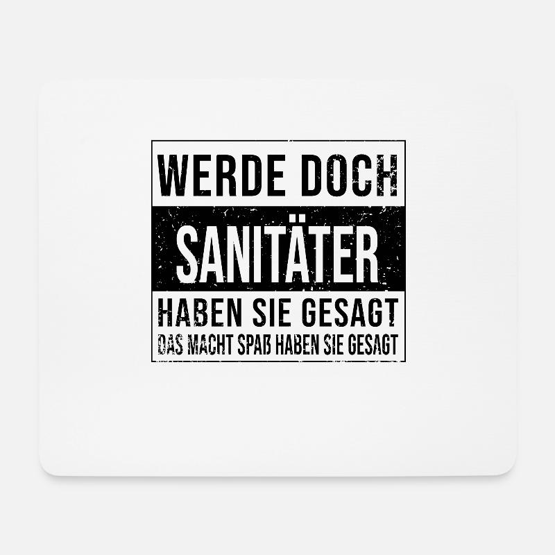 Rettungsdienst Geburtstag Arbeit witzige Sanitäter - Mousepad (Querformat) - Weiß