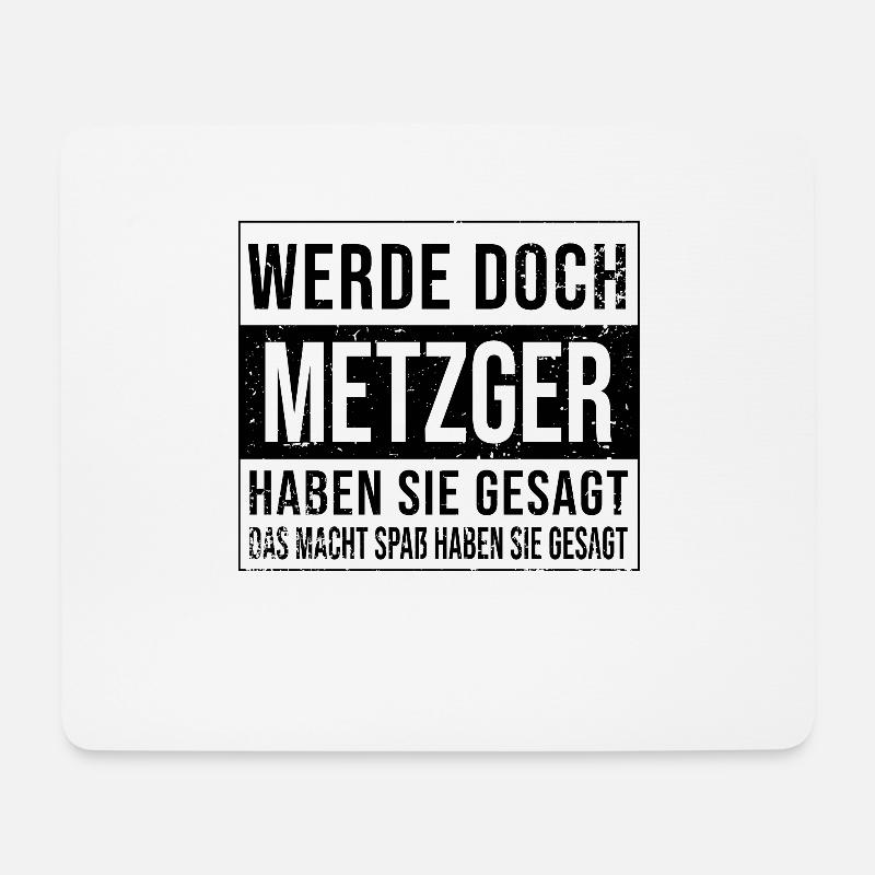 Fleischer Geburtstag Arbeit witzige Metzger - Mousepad (Querformat) - Weiß