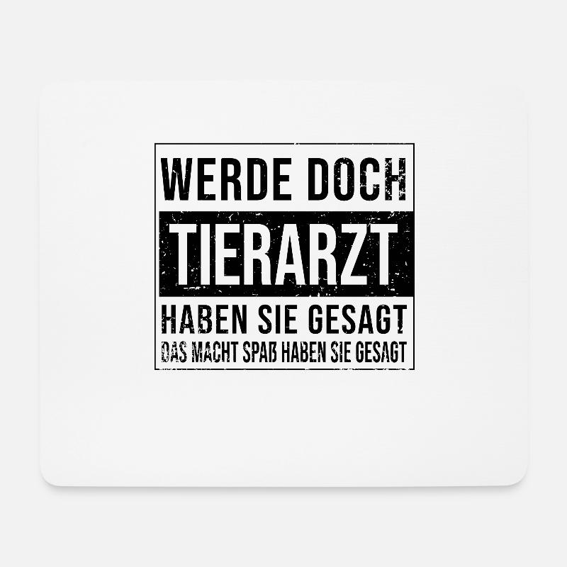 Veterinär Geburtstag Arbeit witzige Tierarzt - Mousepad (Querformat) - Weiß