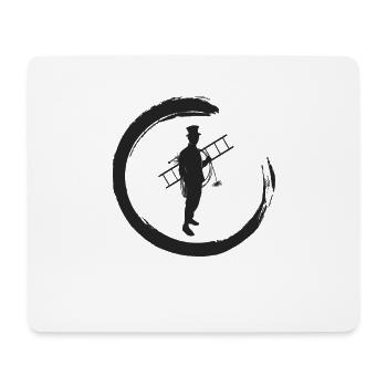 Chimney sweep with roof ladder sweeping broom - Mouse Pad (horizontal) - white - Front