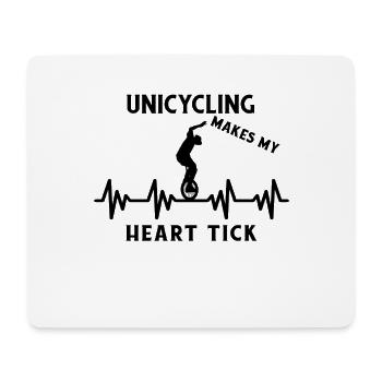 Unicycle Unicycle Rider Heartbeat Unicycle stunt - Mouse Pad (horizontal) - white - Front
