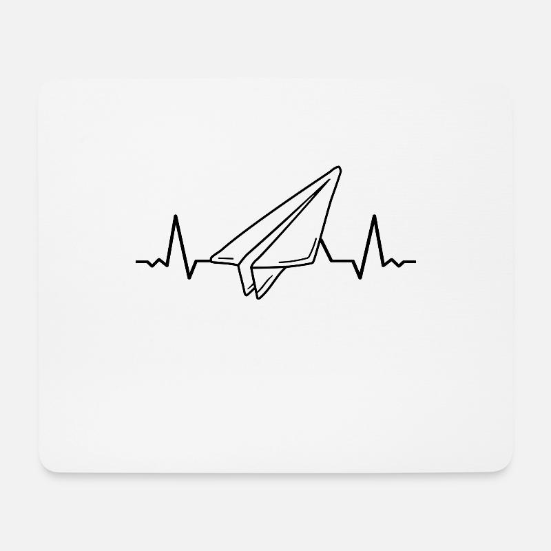 Papier-Flugzeug-Pilot Mathe-Lehrer Herzschlag - Mousepad (Querformat) - Weiß