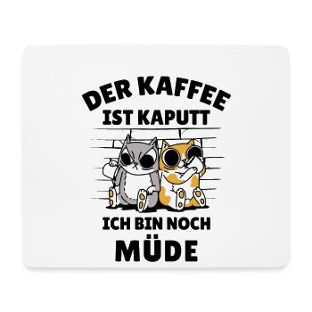 Kaffeetrinker Morgenmuffel Kaffeeliebhaber Katze - Mousepad (Querformat) - Weiß - Vorne
